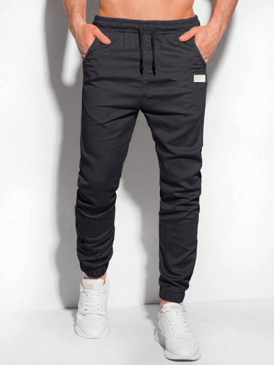 Manfinity Hypemode Men's Set With Detail Design, Drawstring Waist, Slanted Pockets And Elastic Hemmed Pants