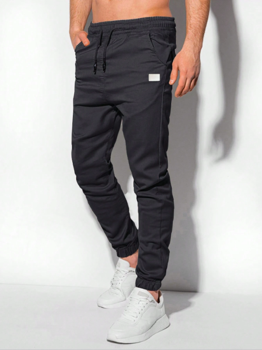 Manfinity Hypemode Men's Set With Detail Design, Drawstring Waist, Slanted Pockets And Elastic Hemmed Pants