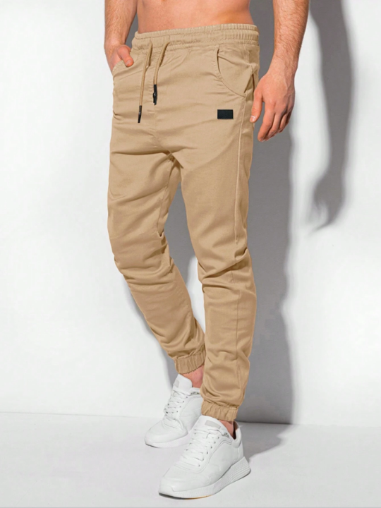 Manfinity Hypemode Men's Jogger Pants With Decorative Drawstring Waist And Ribbed Hem