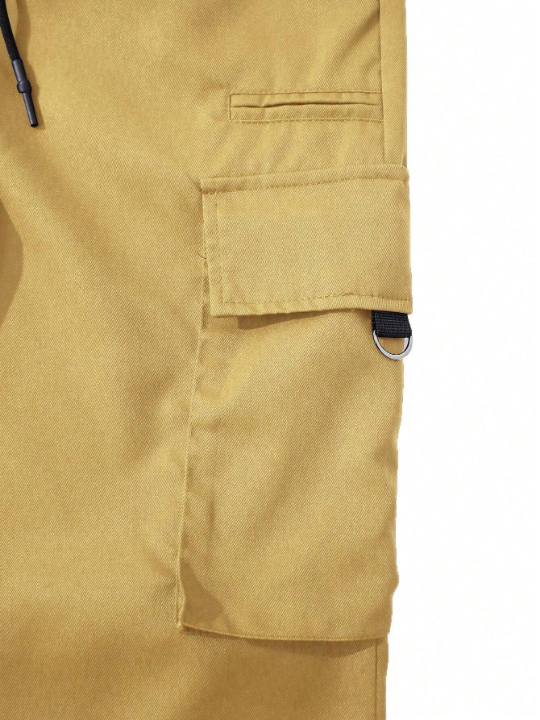 Manfinity LEGND Men's Solid Color Drawstring Waist Work Pants