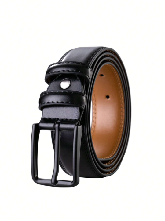 1pc 3.3cm Width Men's Genuine Leather Needle Buckle Belt For Western Cowboy Style, Suitable For Daily Wear And Casual Wear With Jeans Or Khakis, Ideal Gift For Male Friends