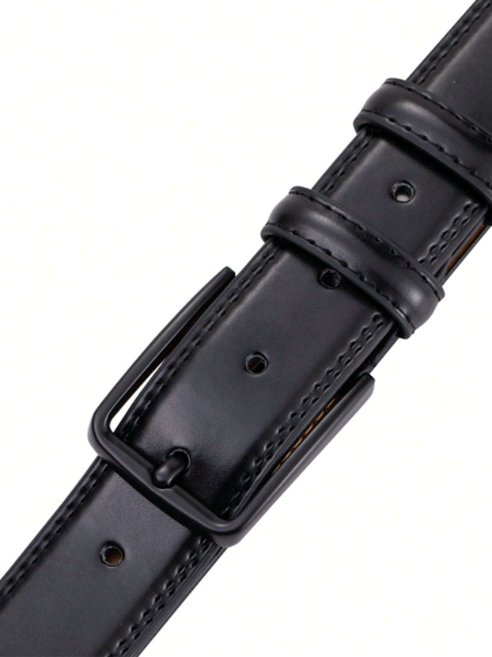 1pc 3.3cm Width Men's Genuine Leather Needle Buckle Belt For Western Cowboy Style, Suitable For Daily Wear And Casual Wear With Jeans Or Khakis, Ideal Gift For Male Friends