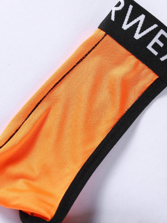 Men's Letter Print Strap Thong Underwear