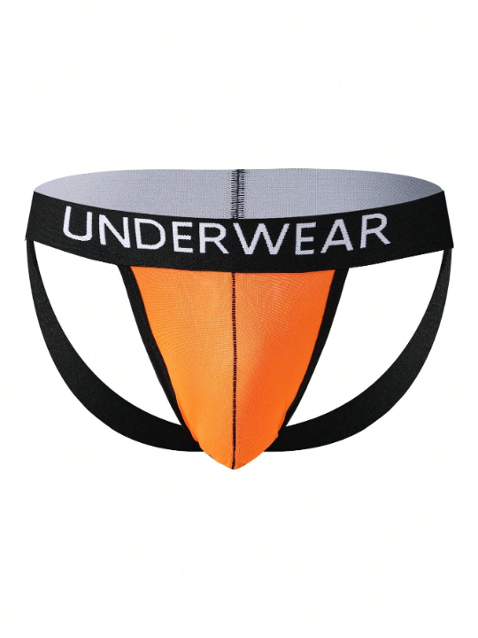 Men's Letter Print Strap Thong Underwear