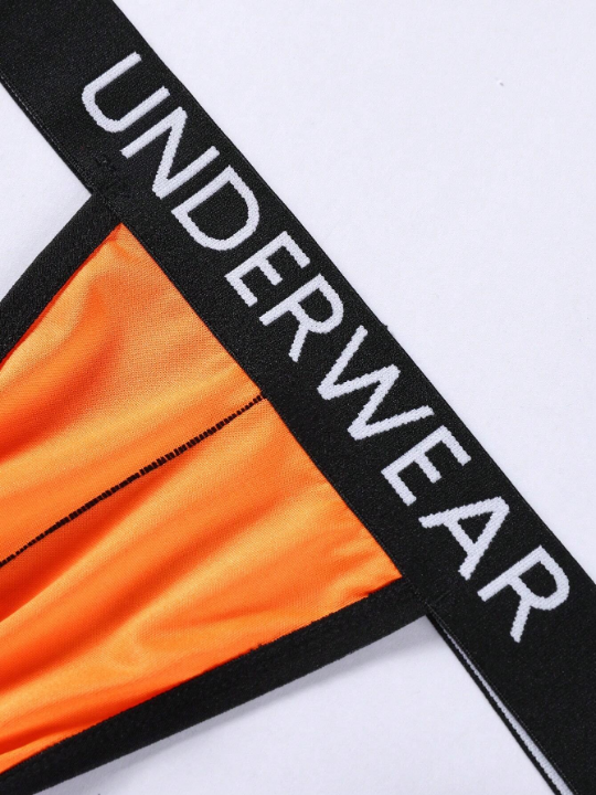 Men's Letter Print Strap Thong Underwear