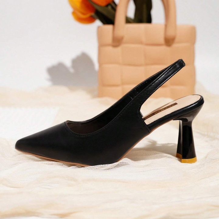 2024 Spring New Arrival, Women's Sexy Pointed Toe High Heels With Thin Heels Made Of Soft Leather, Matched With Evening Gown, French Style Strapped Peep Toe Sandals, Elegant And Gentle For Spring/Summer