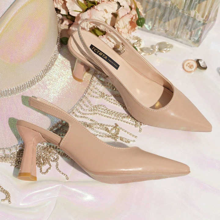 2024 Spring New Soft Leather High Heel Shoes For Women, Stiletto Heels, French Style Ankle Strap Sandals For Summer, Suitable For Formal Occasions, Elegant And Charming