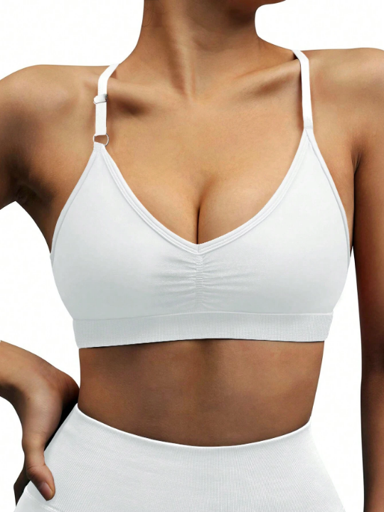 Yoga Sxy Seamless High Elasticity Sports Bra With Removable Shoulder Straps