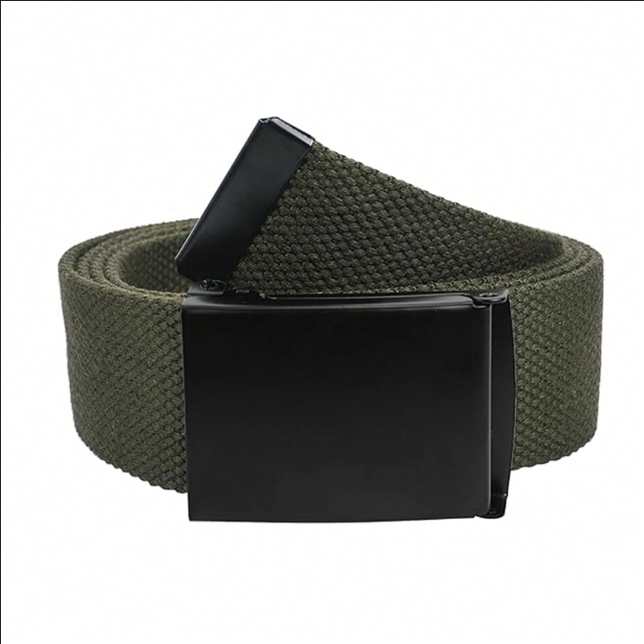 1pc Men's Woven Automatic Buckle Belt, Cool Decoration For Business And Casual Outfits