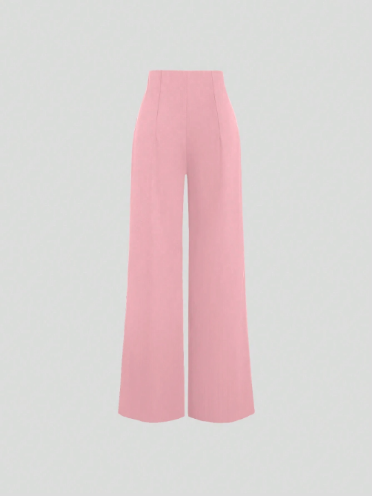 MOD Women's Wide Leg Pants With Button Decoration