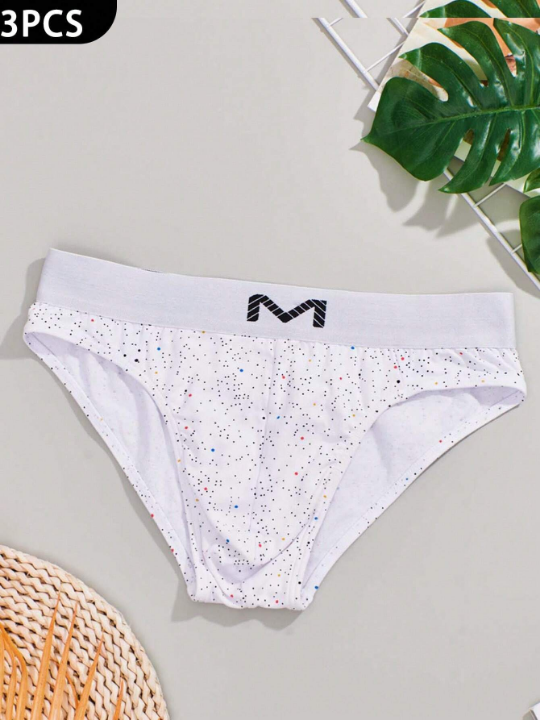 1pc Men's Stylish Polka Dot Print, Comfortable & Breathable Triangle Underwear