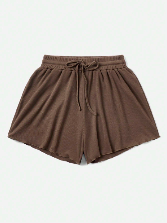 EZwear Knot Waist Solid Shorts