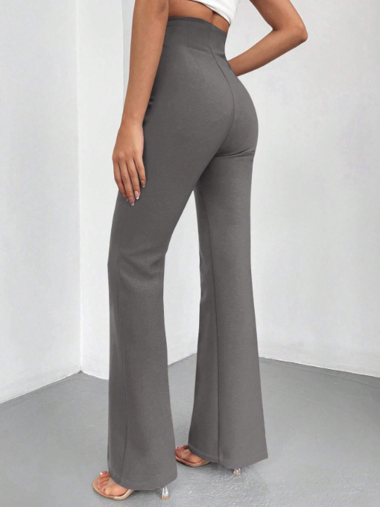 Women's High Waisted Solid Color Flared Pants