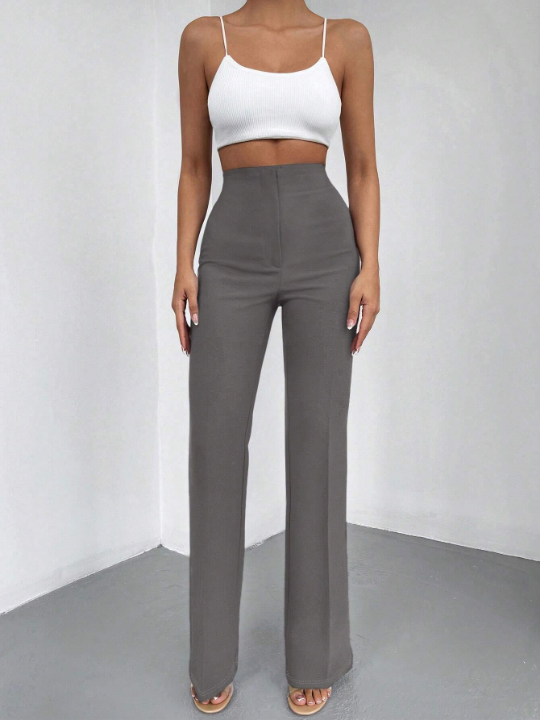 Women's High Waisted Solid Color Flared Pants