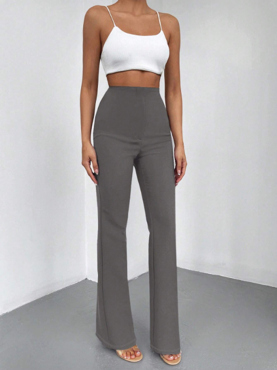 Women's High Waisted Solid Color Flared Pants