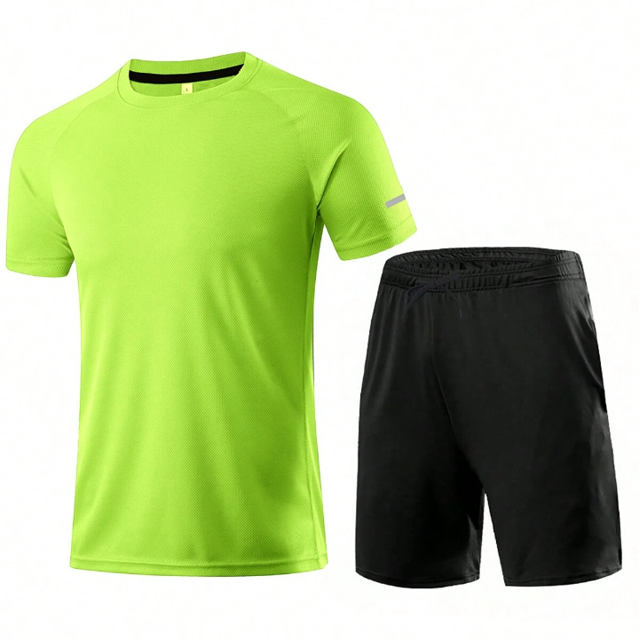 Men's Leisure Fitness Outdoor Quick-Drying Short Sleeve T-Shirt And Shorts Sports Set