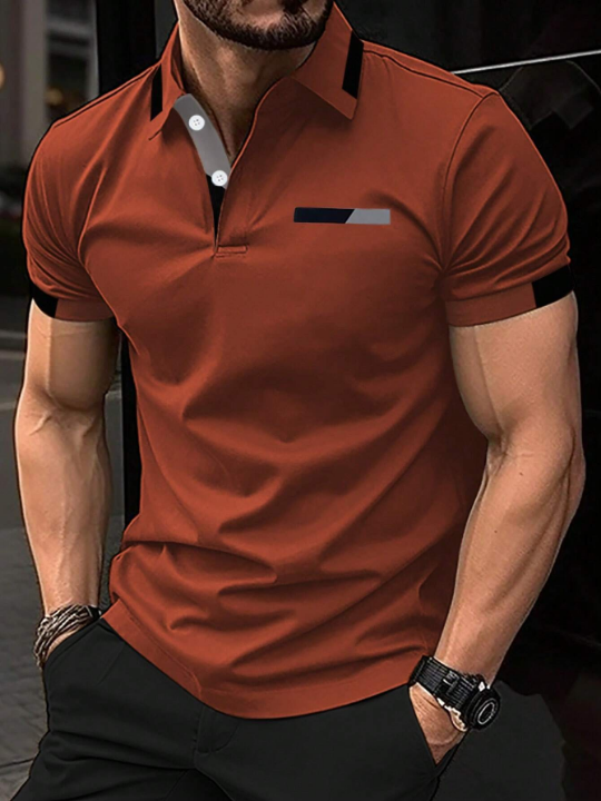 Manfinity Men's Color Block Short Sleeve Polo Shirt