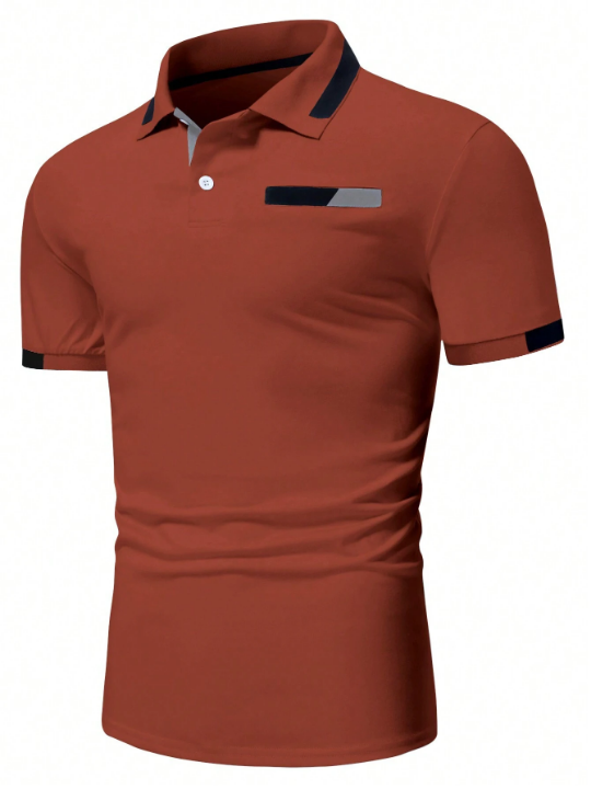 Manfinity Men's Color Block Short Sleeve Polo Shirt