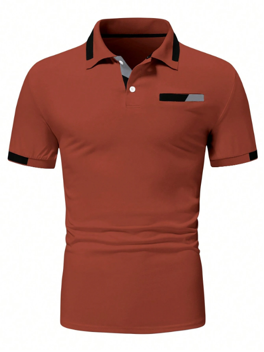 Manfinity Men's Color Block Short Sleeve Polo Shirt