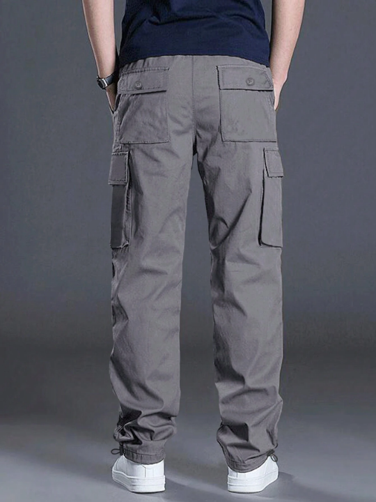 Manfinity Homme Loose Fit Men's Cargo Pants With Flap Pockets And Drawstring Waist