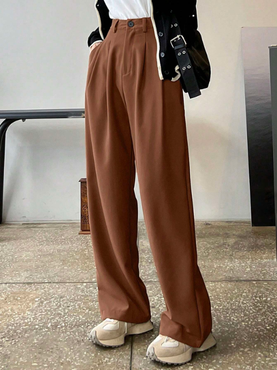 DAZY Loose Pleated Detail Long Pants