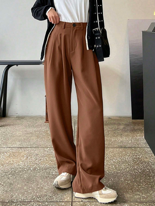 DAZY Loose Pleated Detail Long Pants