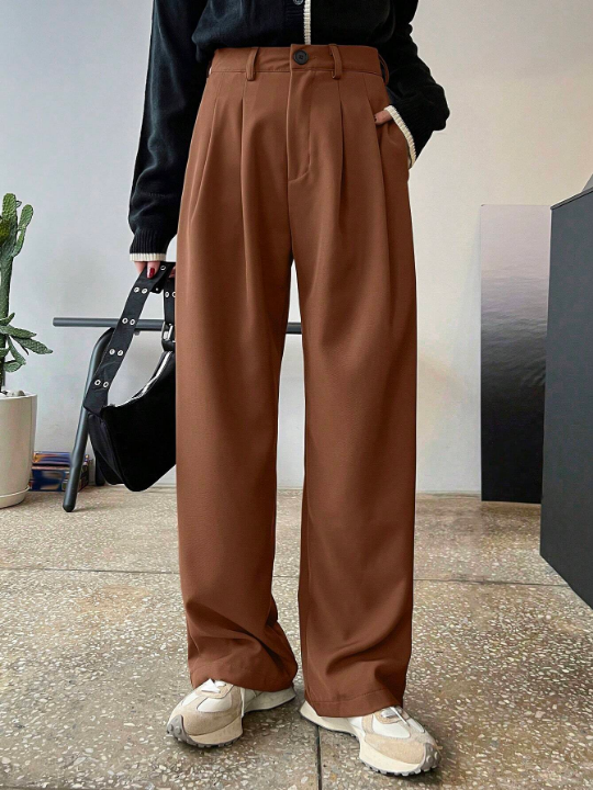 DAZY Loose Pleated Detail Long Pants