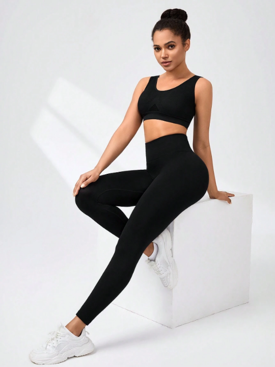 Yoga Basic Solid Color Seamless High Waist Sport Leggings