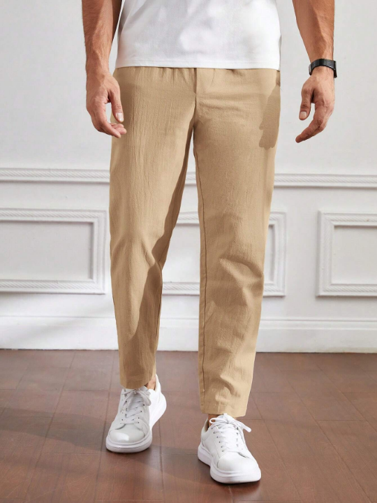 Manfinity Basics Men's Khaki Leisure Woven Long Pants