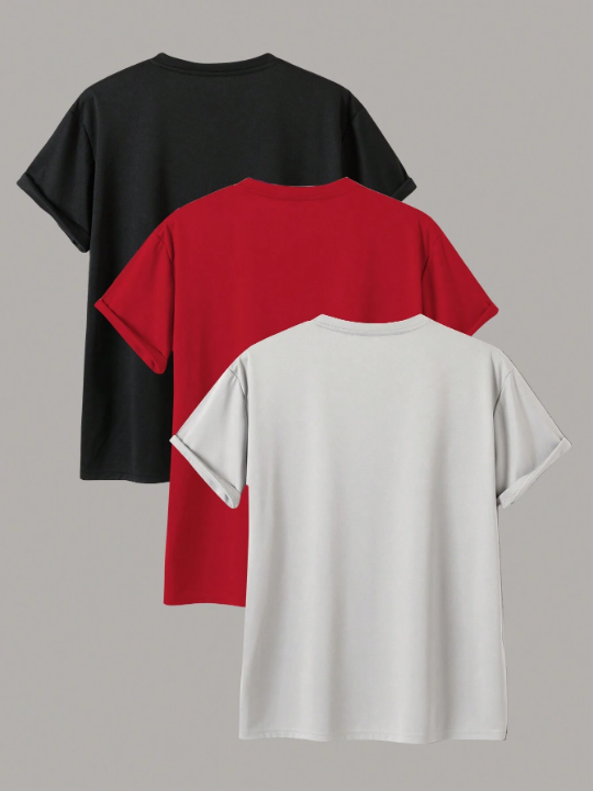 Men's Solid Color Casual Round Neck T-Shirt