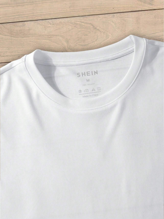 Men's Solid Color Round Neck Short Sleeve Casual T-Shirt