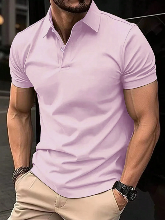 Men's Casual Solid Color Polo Shirt