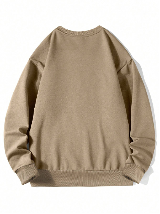 Men's Solid Color Round Neck Sweatshirt