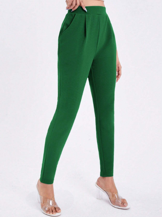 Essnce Ladies' Solid Color Pleated Tapered Pants