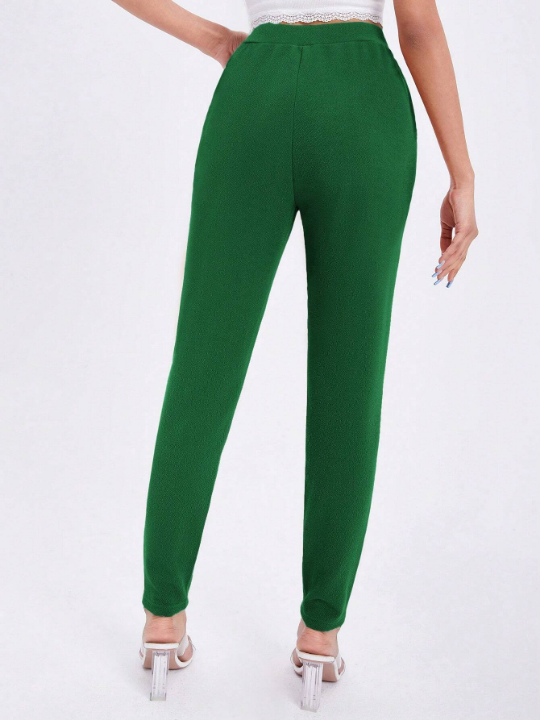 Essnce Ladies' Solid Color Pleated Tapered Pants