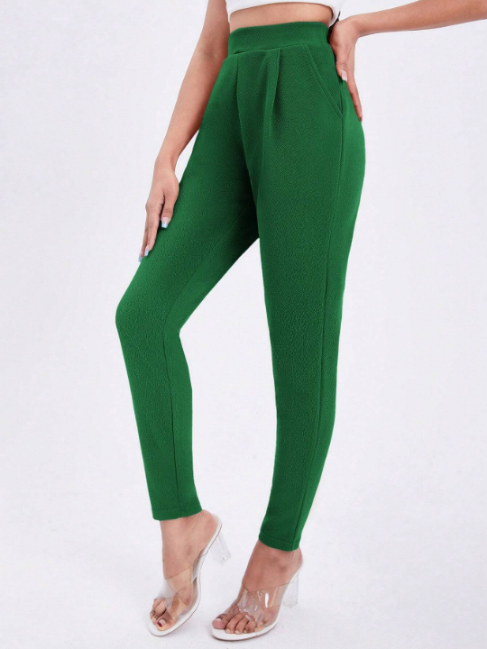 Essnce Ladies' Solid Color Pleated Tapered Pants