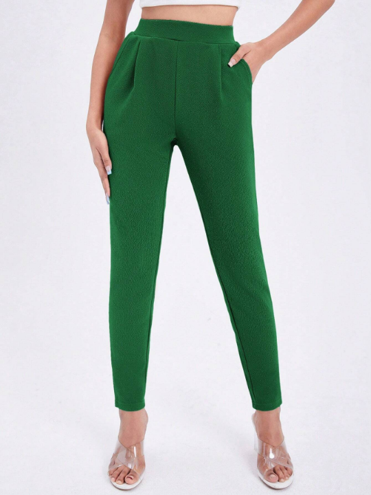 Essnce Ladies' Solid Color Pleated Tapered Pants