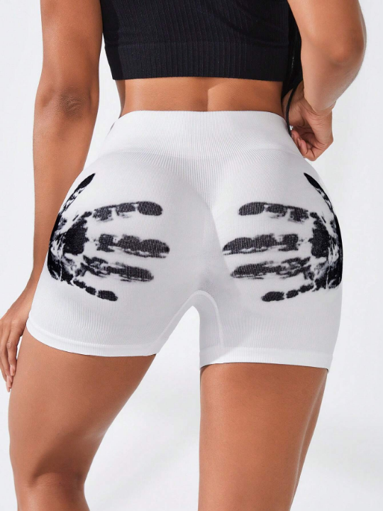 Yoga Basic Women's Yoga Exercise Palm Print Shorts