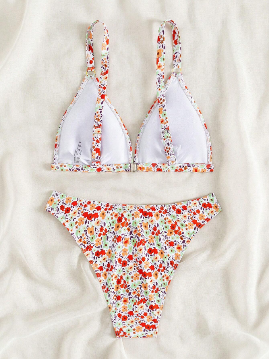 Little Floral Print Two-Piece Swimsuit Set