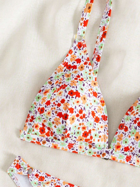 Little Floral Print Two-Piece Swimsuit Set