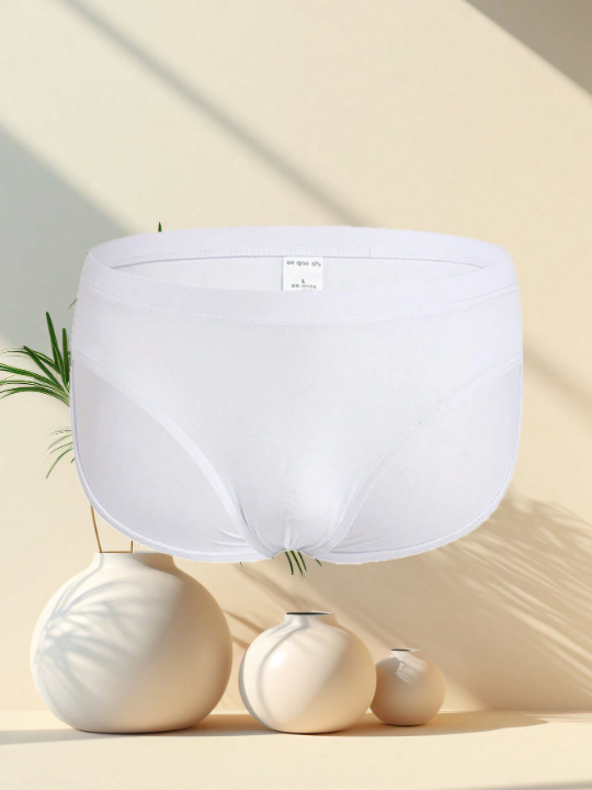 Men's 5pcs Ultra-Thin Nylon Ice Silk Comfortable Solid Color Sexy Transparent Triangle Underwear