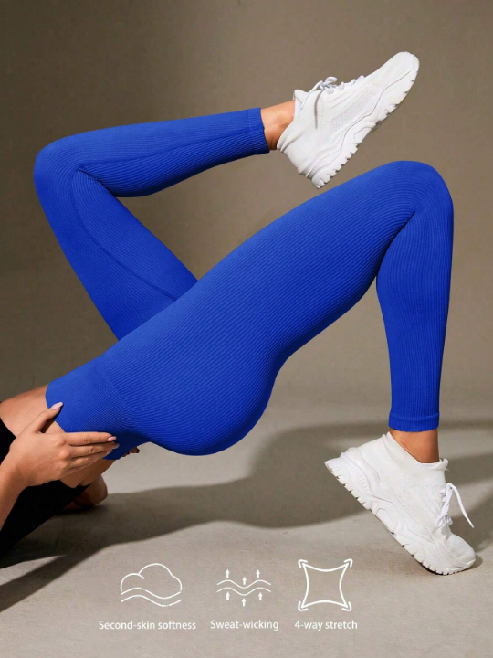 Solid Color High Waist Sports Leggings