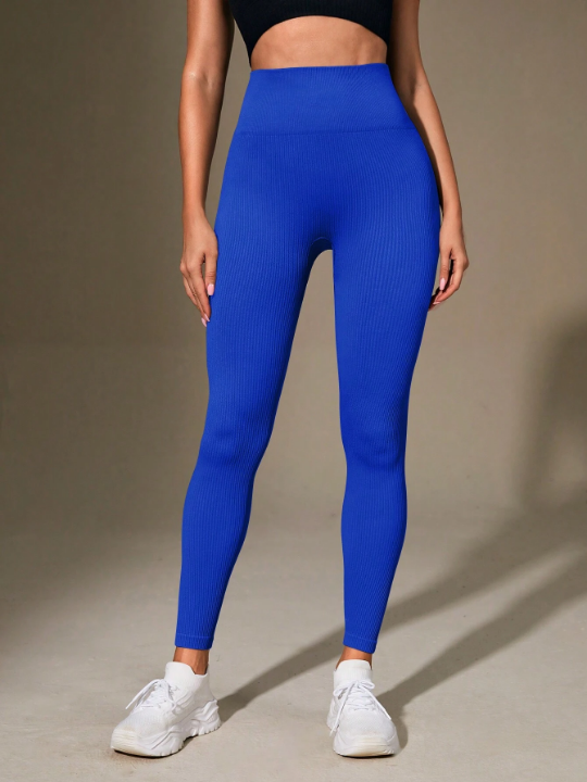 Solid Color High Waist Sports Leggings