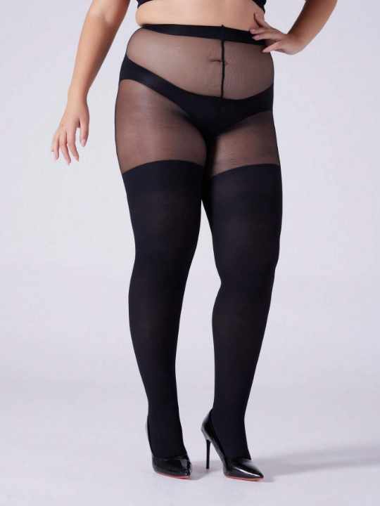 200d High Waist Jacquard Stripes Pantyhose