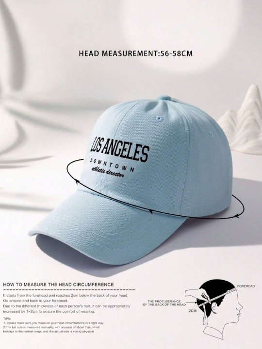 1pc Unisex Y2k Style Printed Los Angeles Downtown Athletic Director Baseball Cap, Sun Protection For Outdoor Sports And Daily Wear