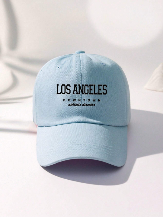 1pc Unisex Y2k Style Printed Los Angeles Downtown Athletic Director Baseball Cap, Sun Protection For Outdoor Sports And Daily Wear