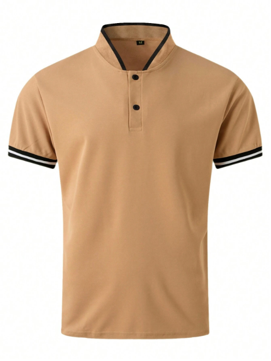 Men Contrast Trim Polo Shirt