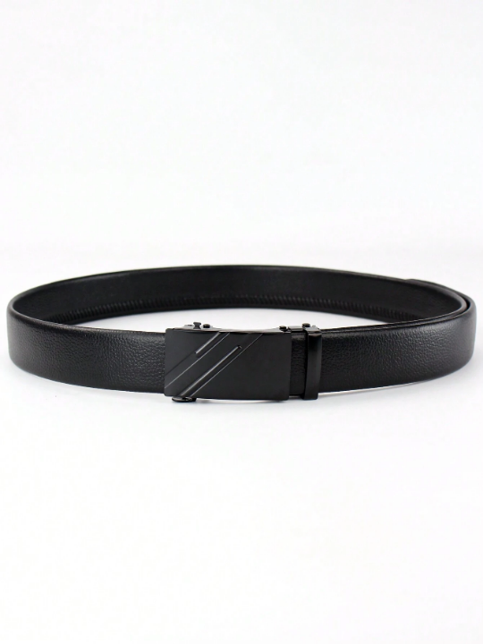 Fashionable Automatic Pu Leather Business Classic Black Belt For Men