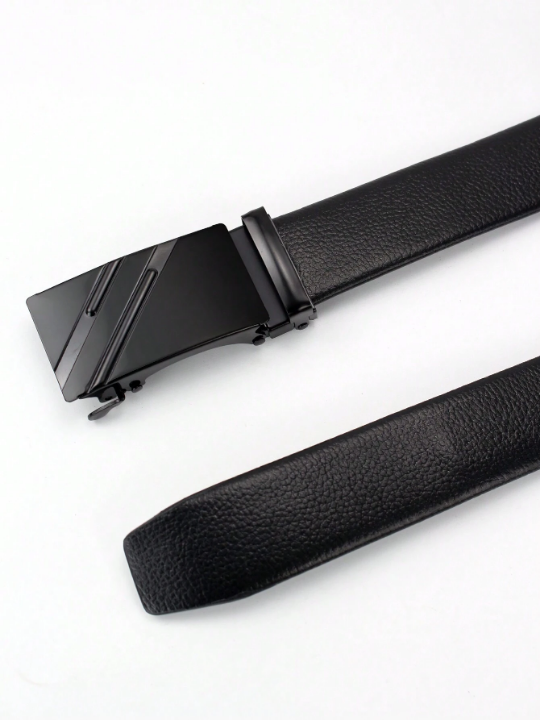 Fashionable Automatic Pu Leather Business Classic Black Belt For Men