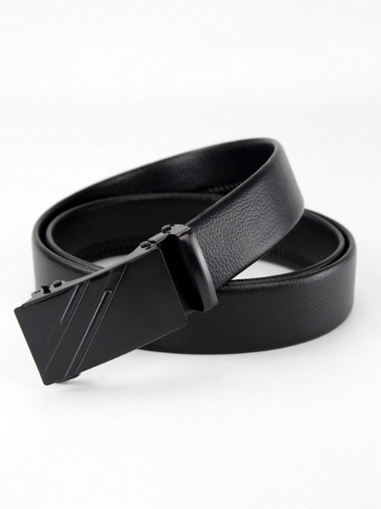 Fashionable Automatic Pu Leather Business Classic Black Belt For Men